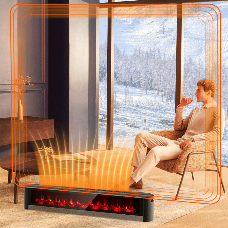SUGIFT 1400W Electric Baseboard Heater with Realistic Multicolor Flame
