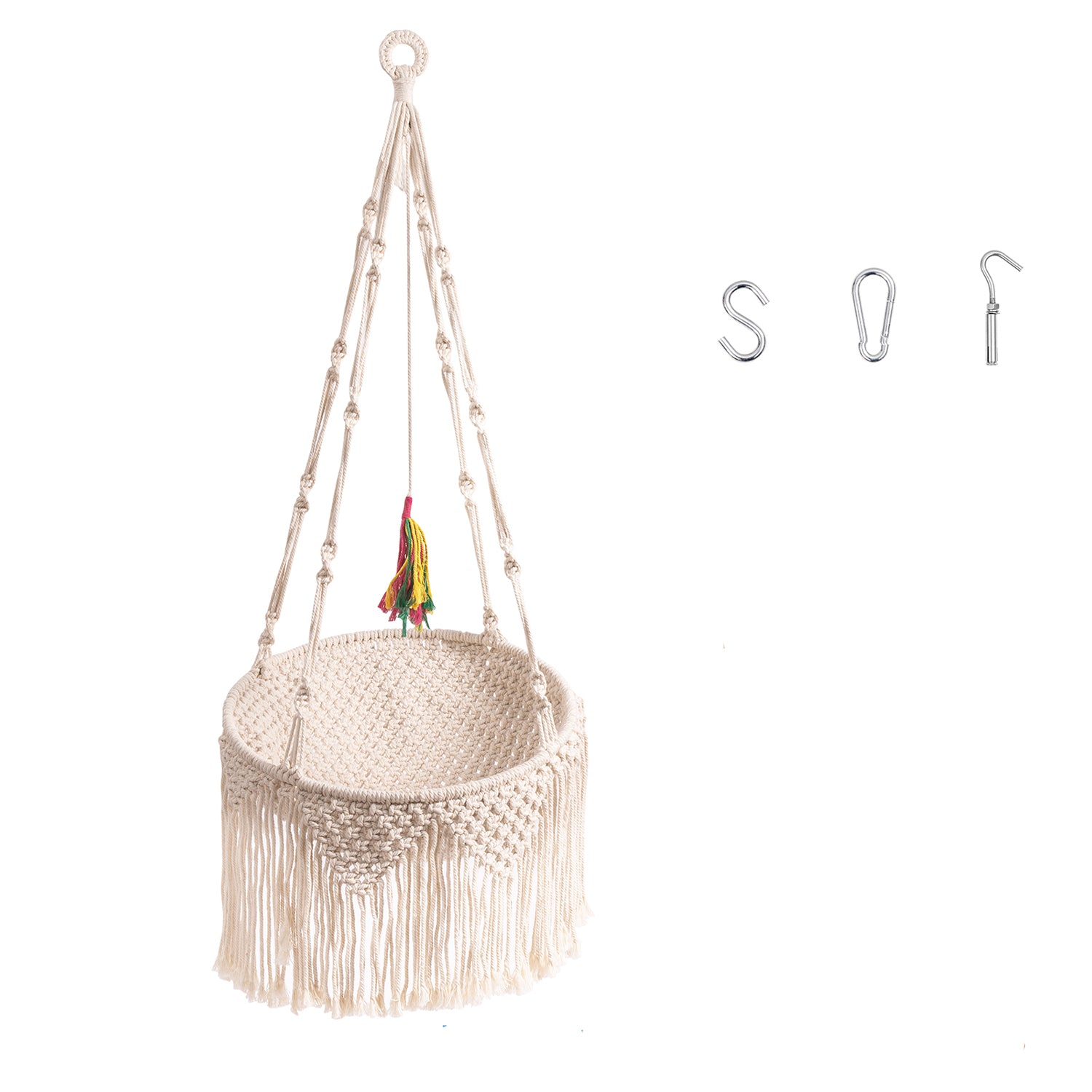 SUGIFT Hanging Cat Hammock Chair Handwoven Cotton with 3 Different Types of Hooks