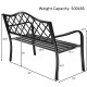 2-Person Steel Frame Patio Glider Rocking Metal Outdoor Bench in Black