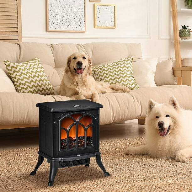 SUGIFT Infrared Quartz Electric Fireplace Stove Heater, Black