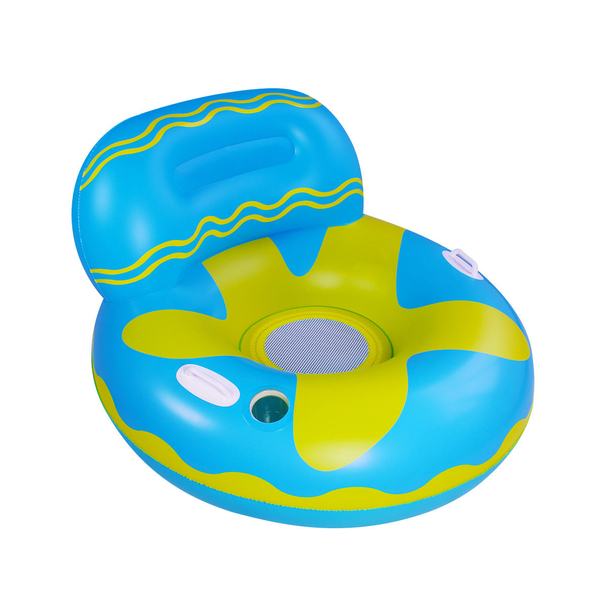 SUGIFT Inflatable Pool Float Ultra-Comfy Luxury Water Lounge with Headrest Cup Holder And Backrest,43" Diameter