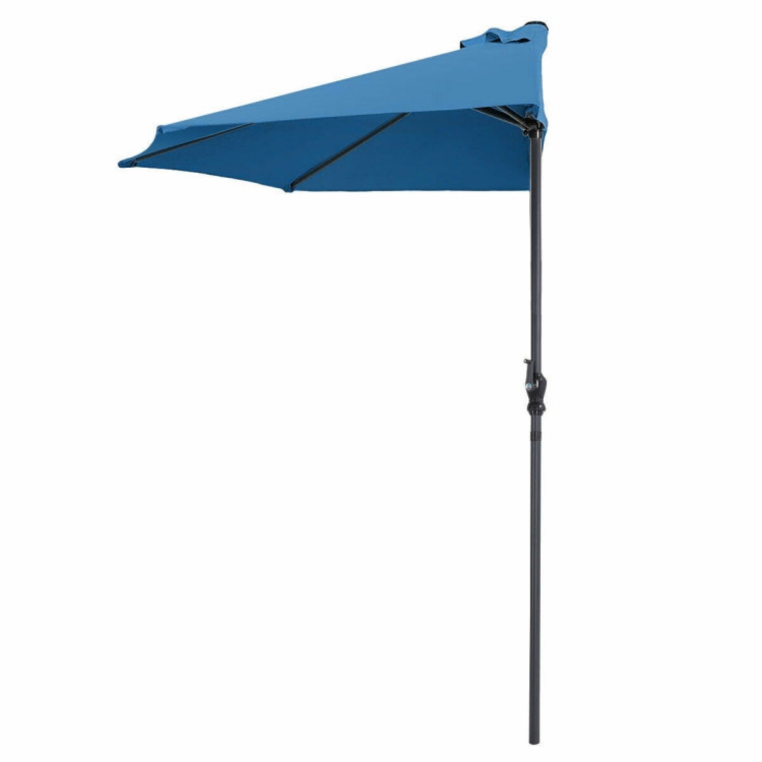 SUGIFT 9 Feet Patio Bistro Half Round Umbrella without Weight Base,Blue