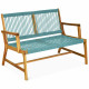 2-Person Acacia Wood Outdoor Bench