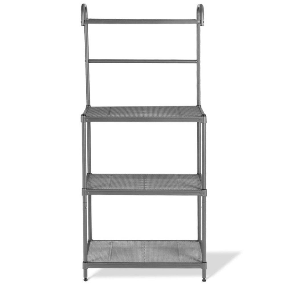 Gray 4-Tier Kitchen Storage Shelf Rack Microwave Cart Kitchen Cart