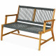 2-Person Acacia Wood Outdoor Bench