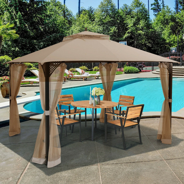 12 ft. x 10 ft. Brown Patio Portable Canopy