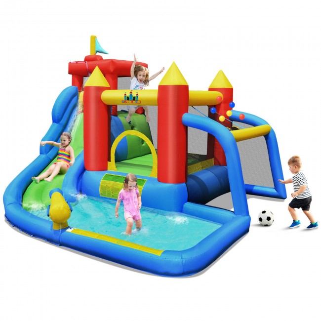 SUGIFT Inflatable Bouncer Bounce House with Water Slide Splash Pool£¬Outdoor Inflatable Kid Castle without Blower