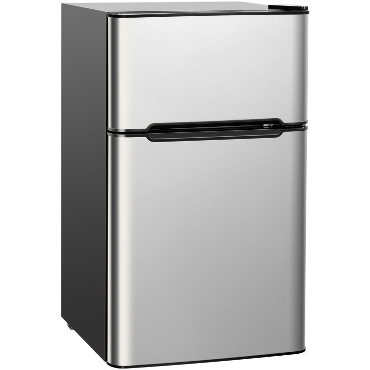 SUGIFT 3.2 cu ft Compact Stainless Steel Refrigerator Gray