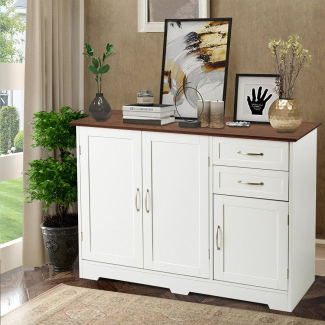 SUGIFT Buffet Storage Cabinet Kitchen Sideboard with 2 Drawers