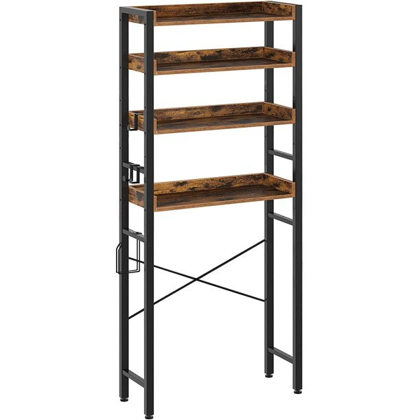 SUGIFT Over The Toilet Storage Rack, 4-Tier Bathroom Space Saver with Adjustable Shelves