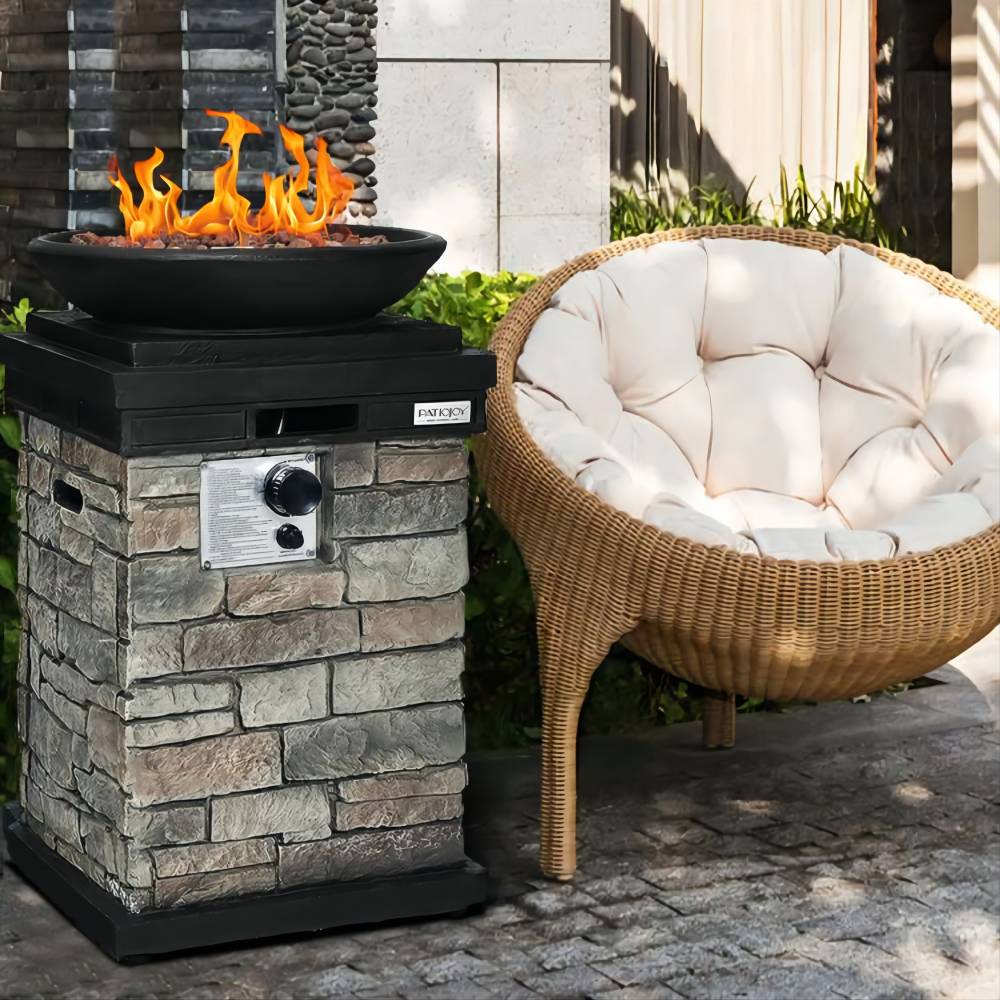 18 in. Square 40000 BTU Outdoor Gas Fire Pit Propane Burning Fire Bowl