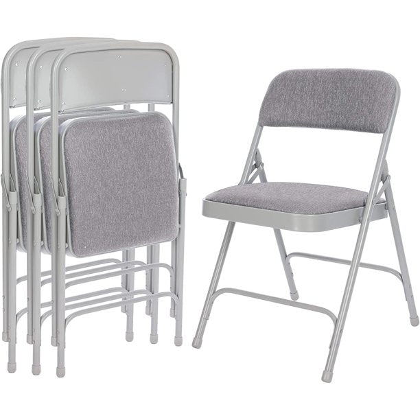 SUGIFT Fabric Upholstered Premium Folding Chairs, Grey