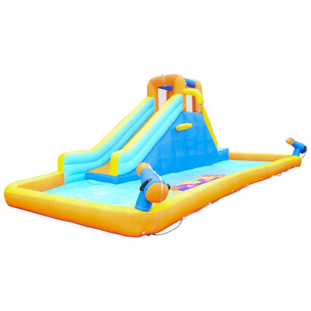 Inflatable Water Park Bounce House Slide Bouncer with Climbing Wall with 450W Blower