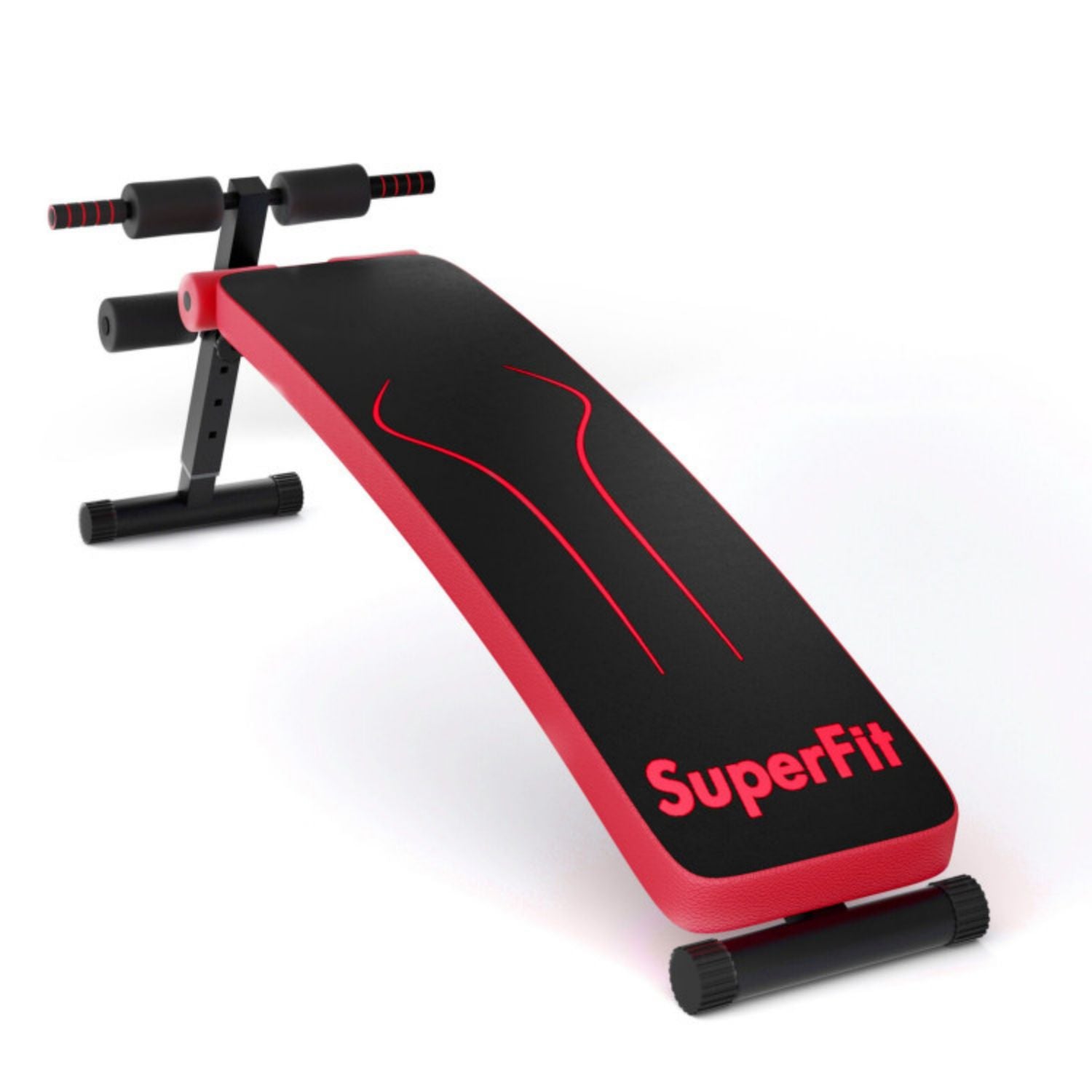 SUGIFT Folding Weight Bench Adjustable Sit-up Board Workout Slant Bench-Red