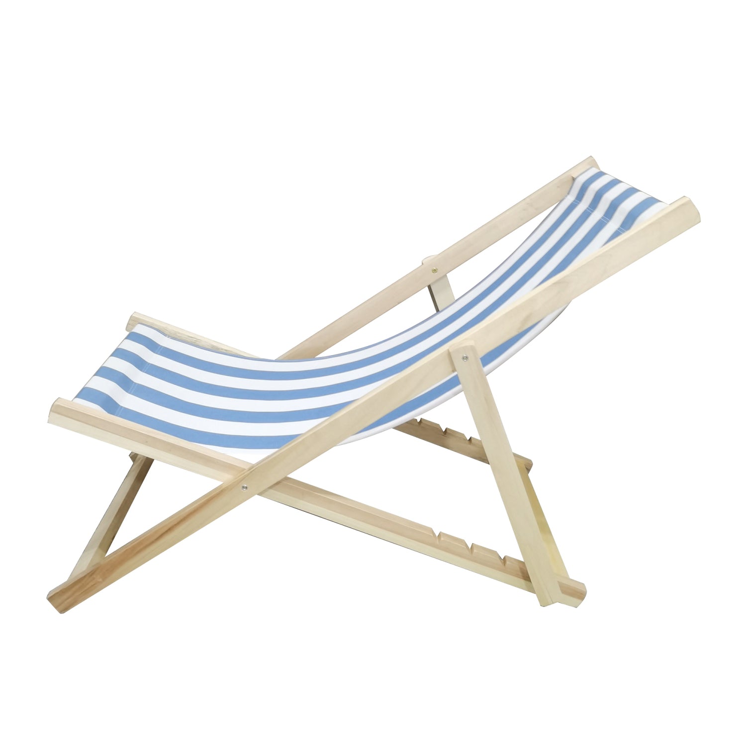 SUGIFT Wood Camping Chair, Wood Beach Chair,Made of Hardwood and Canvas Cover Wood Sling Chair for Picnic,Lawn, Patio and Outdoors,Blue