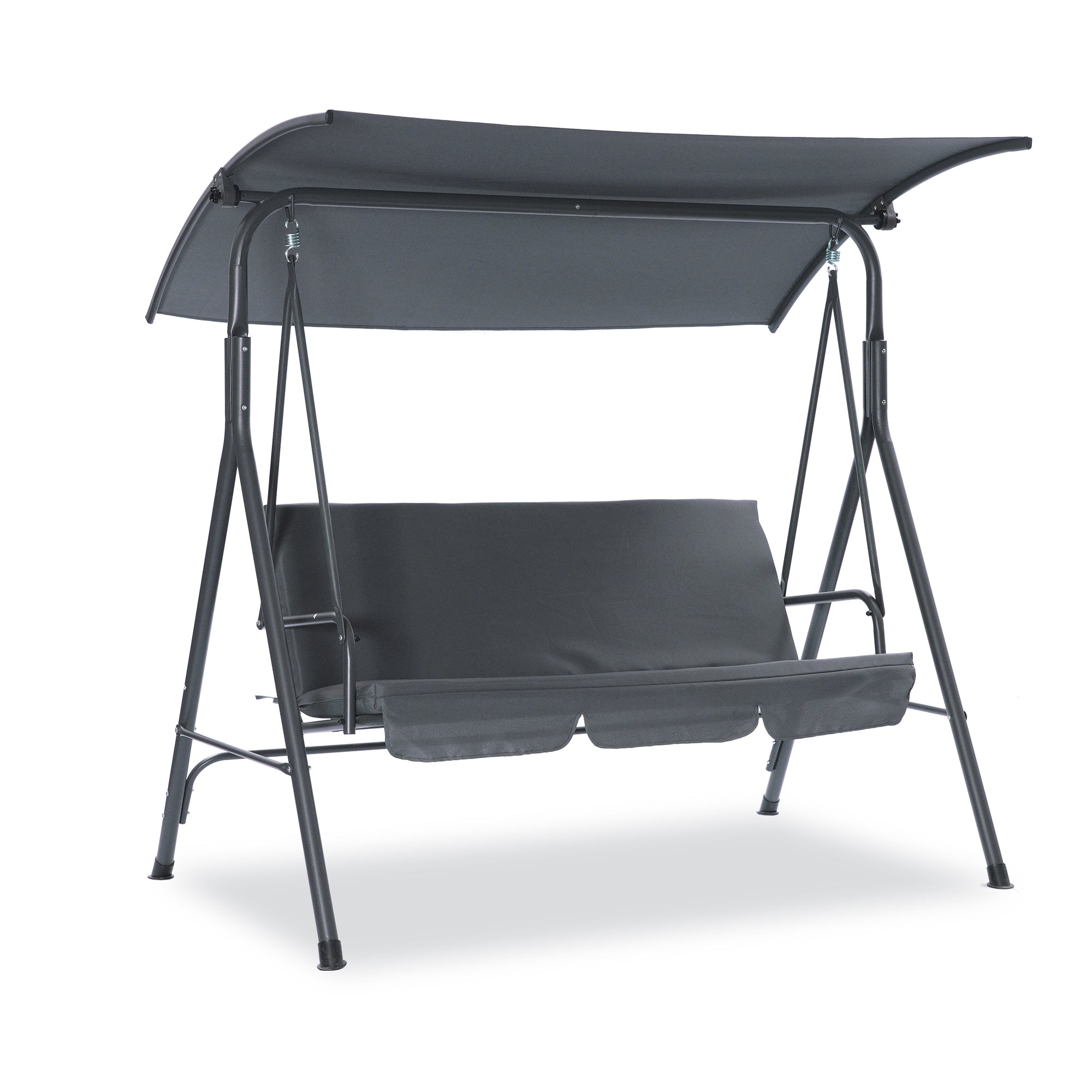 SUGIFT Patio 3 Seats Canopy Swing Glider Porch Swing with Stand-Gray