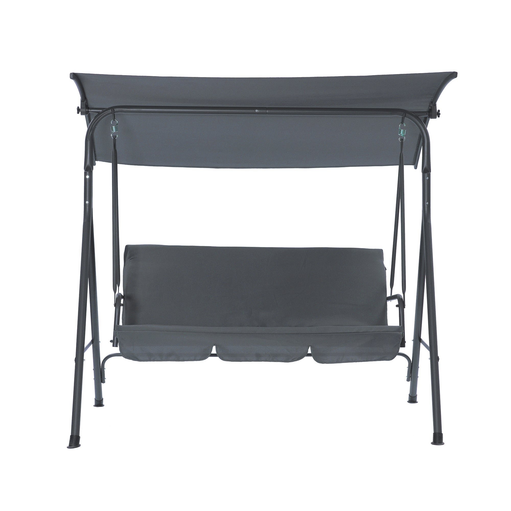 SUGIFT Patio 3 Seats Canopy Swing Glider Porch Swing with Stand-Gray