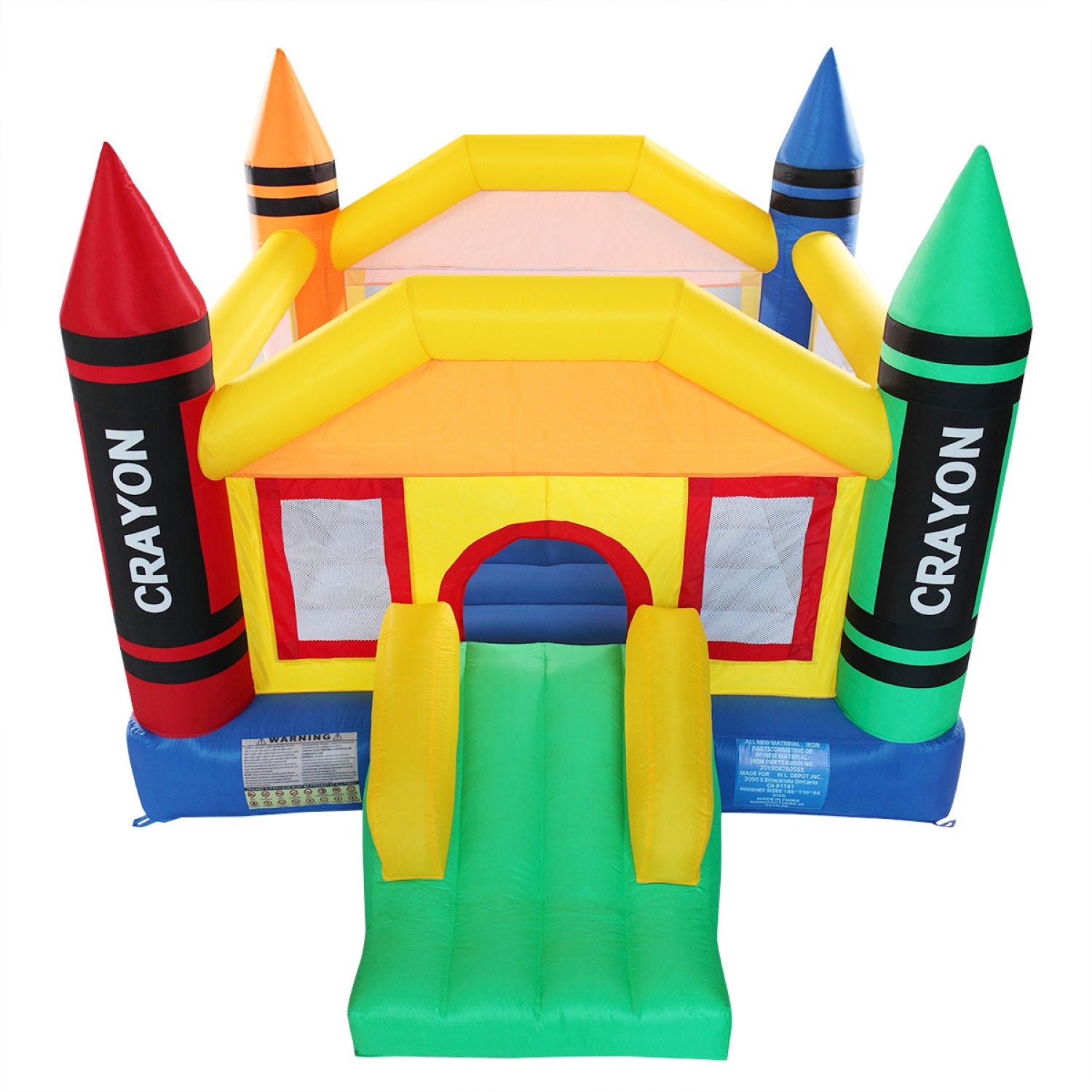 SUGIFT Crayon Inflatable Bounce House with Slide and Jump Game,Kid Activity Center,Party