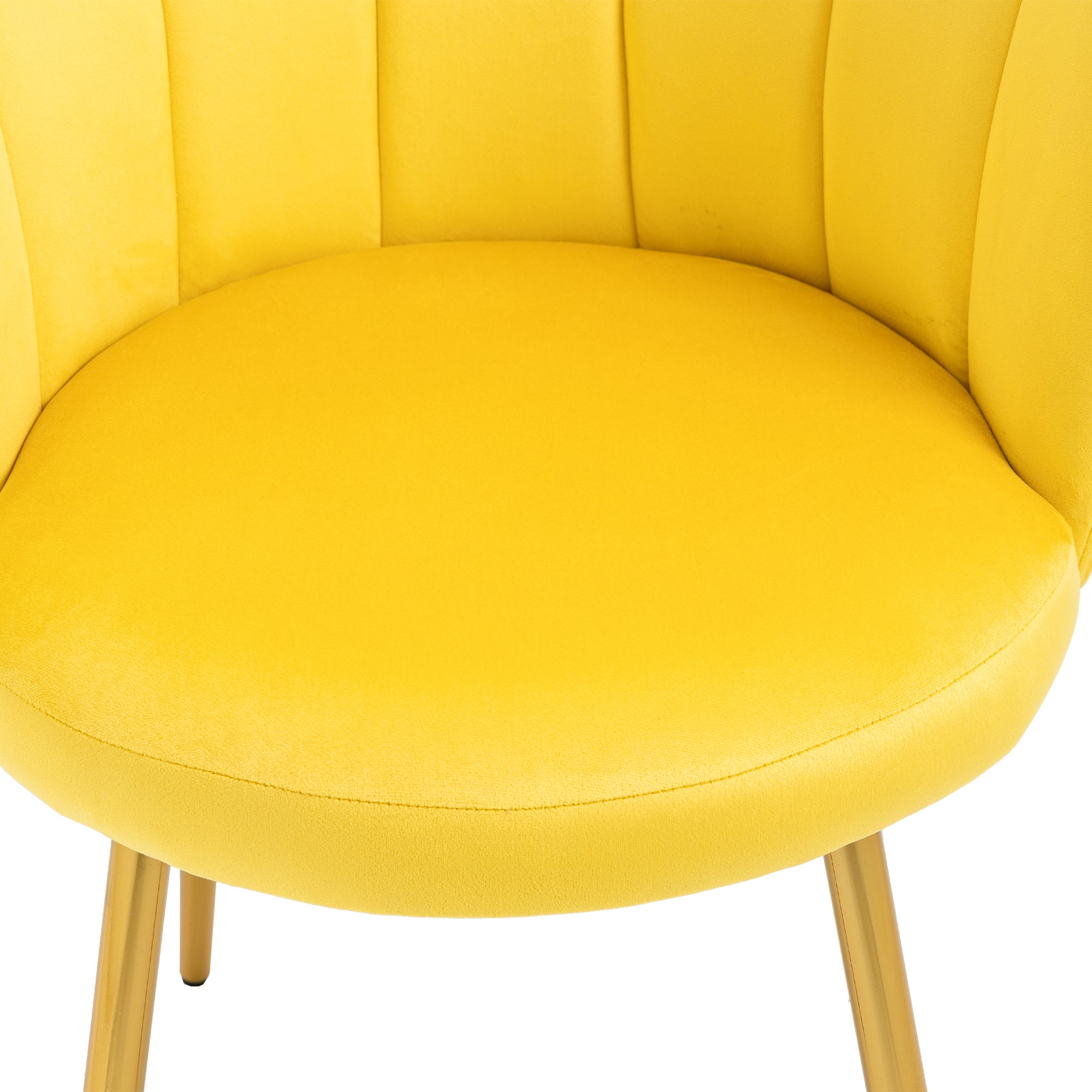 SUGIFT Upholstered Velvet Dining Chairs Moden Accent Side Chairs for Living Room-Yellow