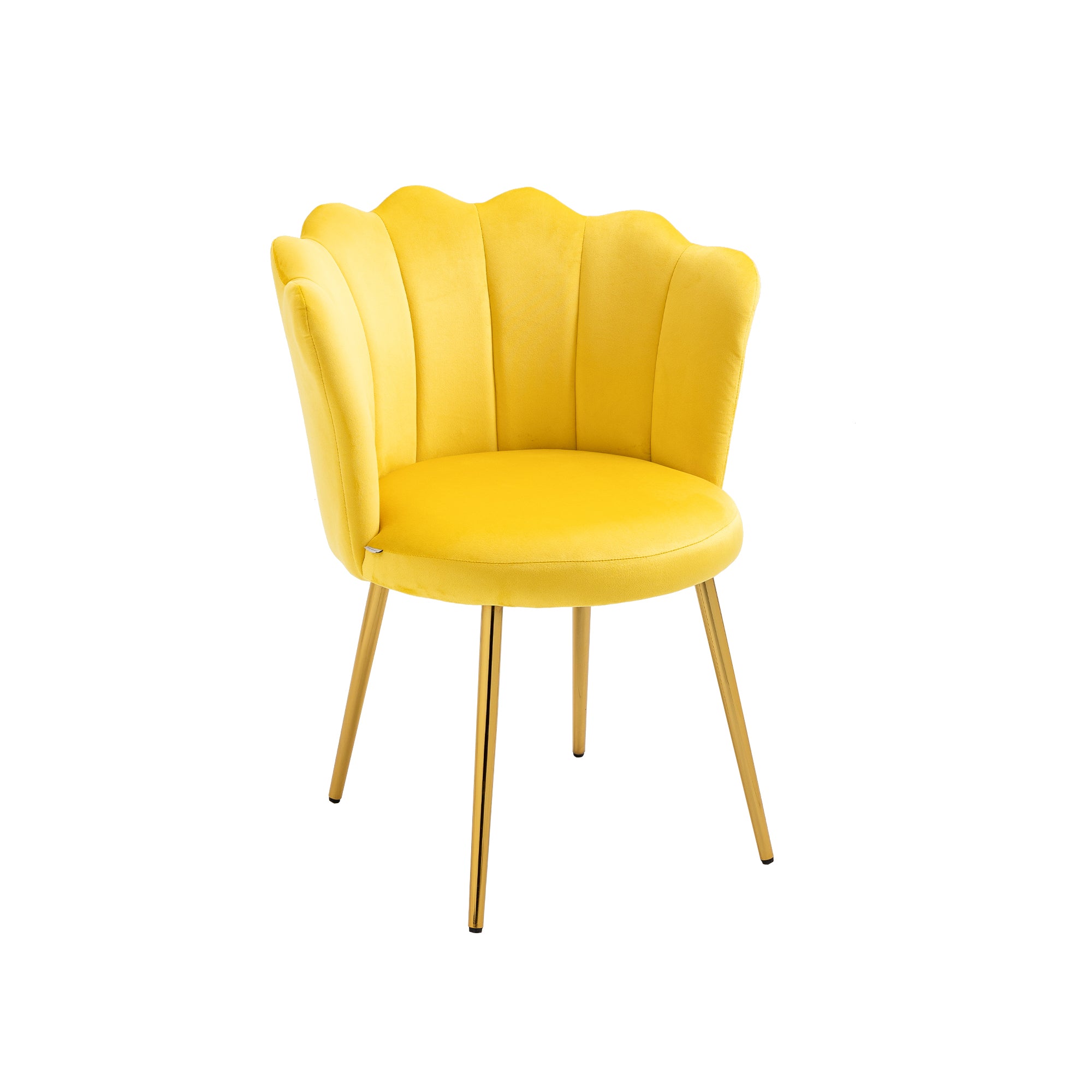 SUGIFT Upholstered Velvet Dining Chairs Moden Accent Side Chairs for Living Room-Yellow