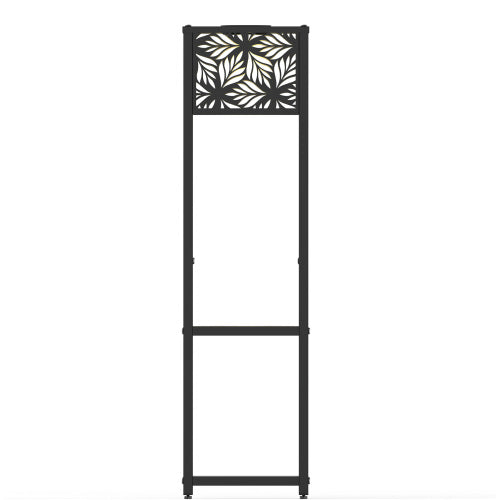 29.5 in. Outdoor Solar Metal Flower Stand with Hollow Lamp