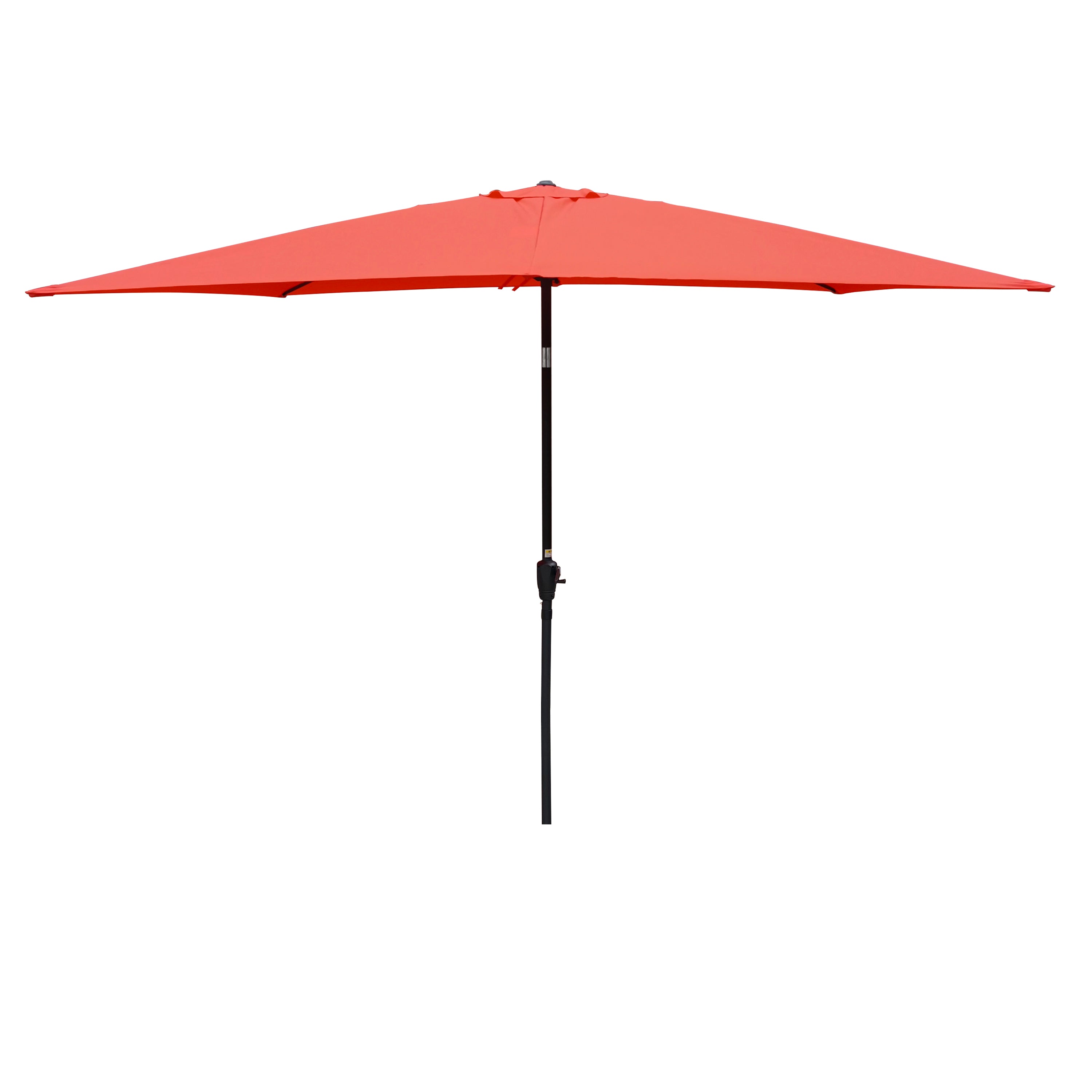 SUGIFT 9' x 6' Rectangular Outdoor Patio Market Umbrella with Crank and Push Button Tilt in Brick Red