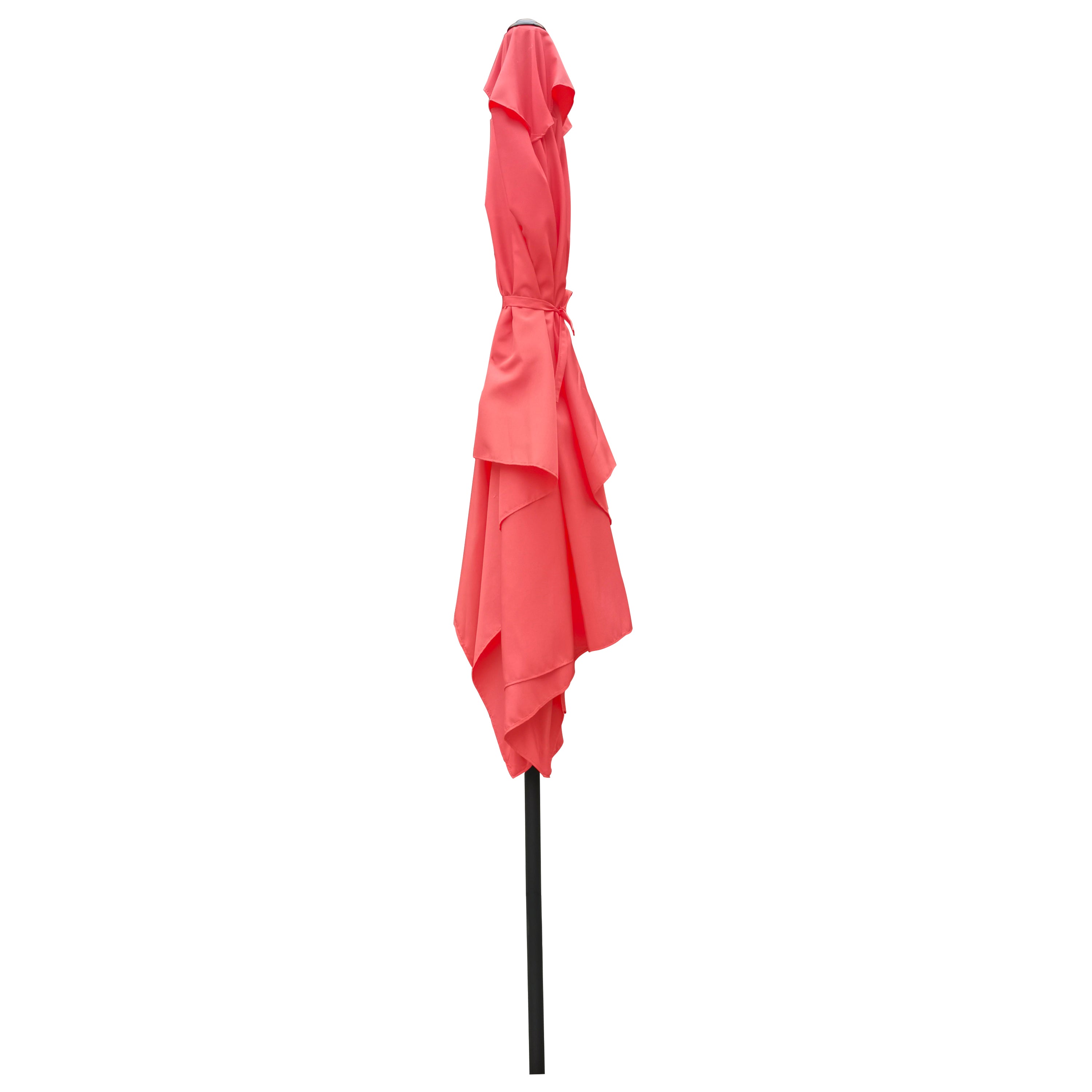 SUGIFT 9' x 6' Rectangular Outdoor Patio Market Umbrella with Crank and Push Button Tilt in Brick Red