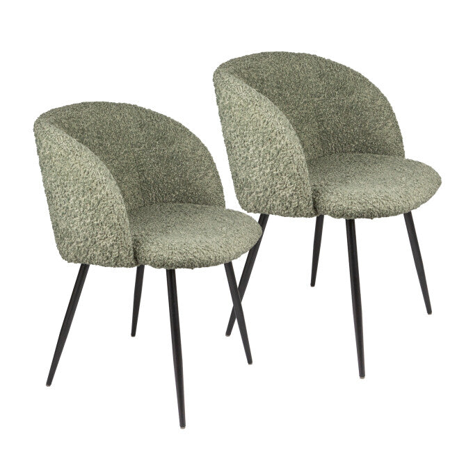 SUGIFT Set of 2 Upholstered Velvet Dining Chairs-Gray