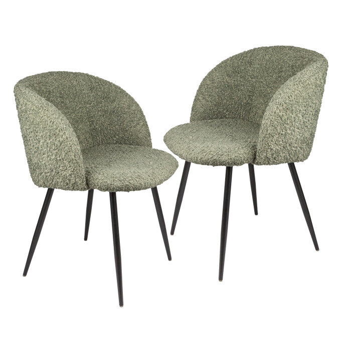 SUGIFT Set of 2 Upholstered Velvet Dining Chairs-Gray