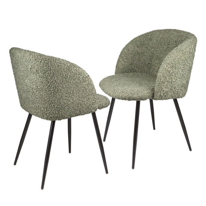 SUGIFT Set of 2 Upholstered Velvet Dining Chairs-Gray