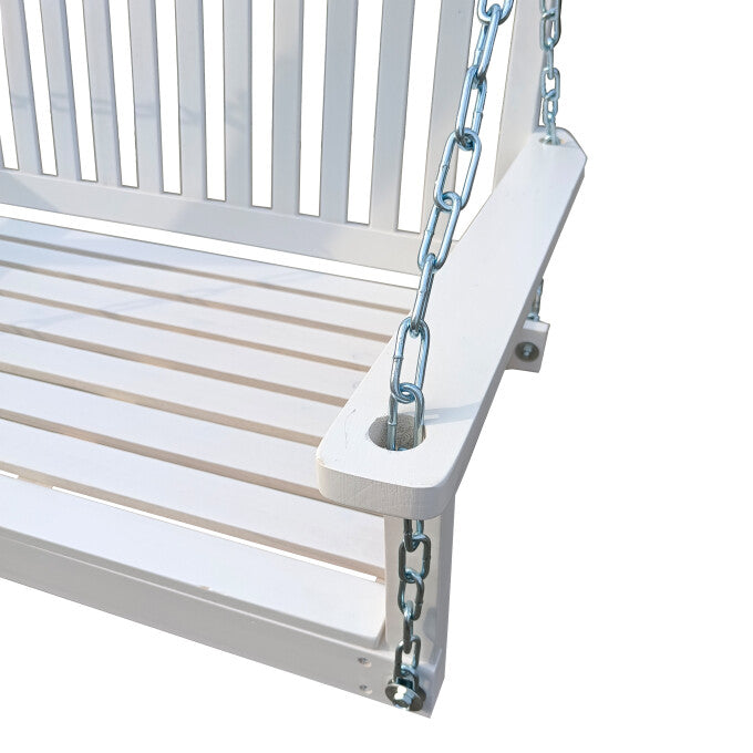 SUGIFT Wood Patio Porch Swing-White