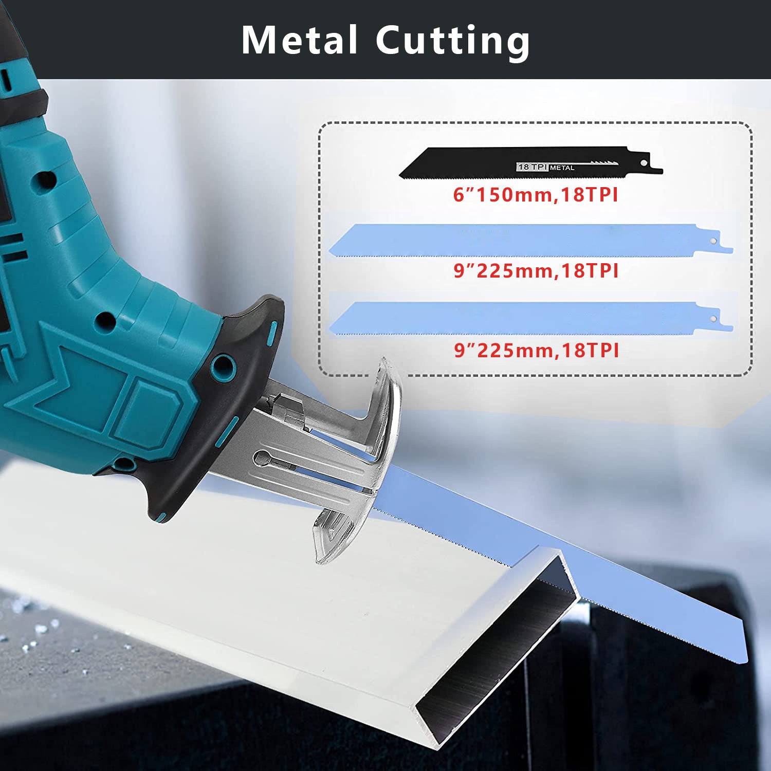 SUGIFT Reciprocating Saw 20V 2.0Ah Cordless Battery Powered, 8 Saw Baldes 2800SPM Variable Speed Electric Reciprocating Saw