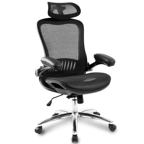 SUGIFT Office Chair - Ergonomic Mesh Chair Computer Chair Home Executive Desk Chair Comfortable Reclining Swivel Chair High Back with Wheels and Adjustable Headrest for Teens/Adults (Black)