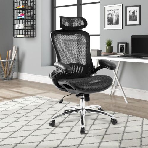 SUGIFT Office Chair - Ergonomic Mesh Chair Computer Chair Home Executive Desk Chair Comfortable Reclining Swivel Chair High Back with Wheels and Adjustable Headrest for Teens/Adults (Black)