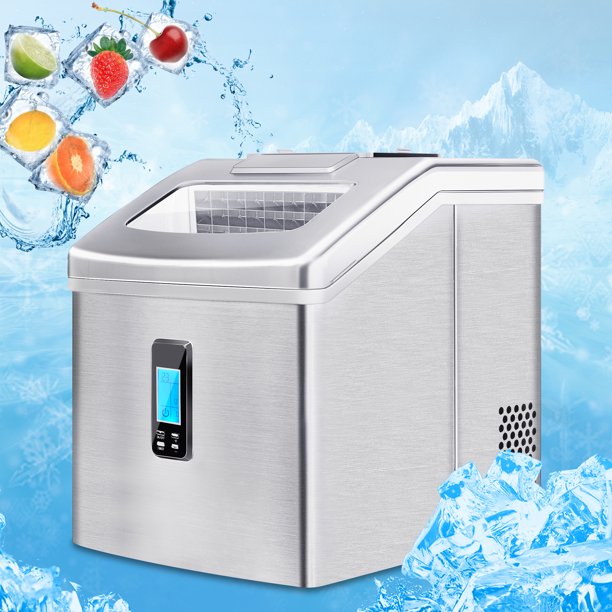 SUGIFT Portable Countertop Ice Maker Machine for Crystal Ice Cubes in 48 lbs/24H with Ice Scoop for Home Use