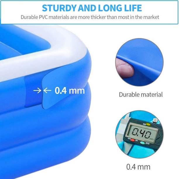 SUGIFT Inflatable Swimming Pool for Kids and Adults Above Ground Pools 120in x 72in x 22in