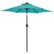 SUGIFT 7.5 ft Solar Umbrella 18 LED Lighted Patio Umbrella Market Table Umbrella for Deck, Pool,Turquoise
