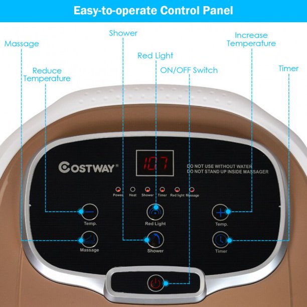 Foot Spa Shiatsu Portable All-In-One Heated Foot Spa Bath Motorized Massager