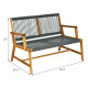 2-Person Acacia Wood Outdoor Bench