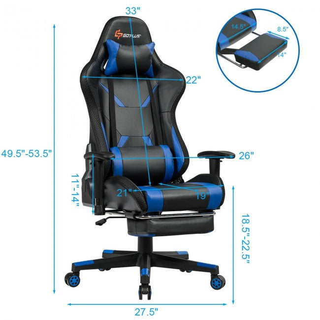 SUGIFT Ergonomic High Back Massage Gaming Chair with Light and Handrails