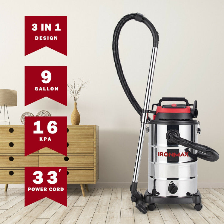 SUGIFT 6 HP 9 Gallon Shop Vacuum Cleaner with Dry and Wet and Blowing Functions