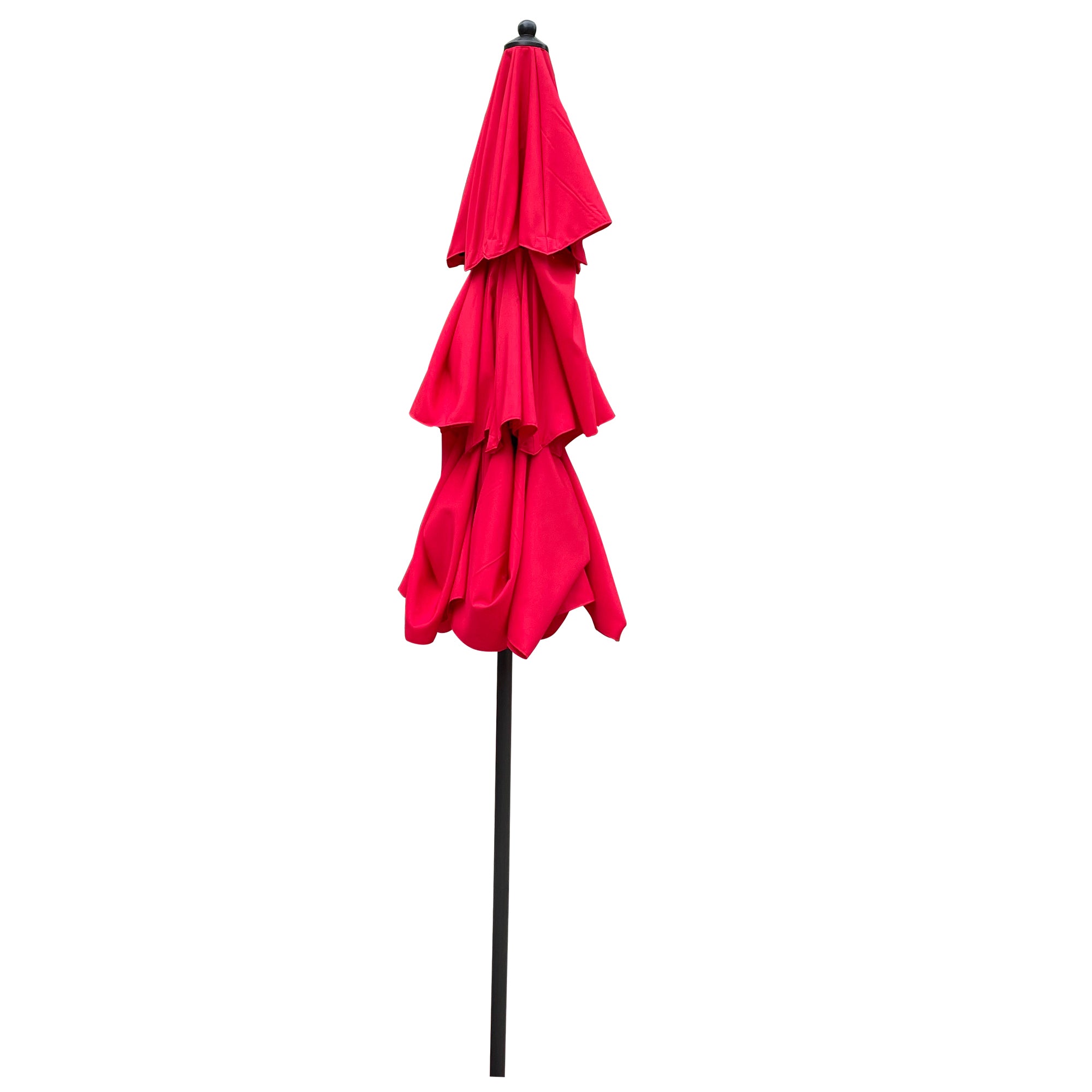 SUGIFT Double Vented 3-Tier Patio Market Table Umbrella-Red