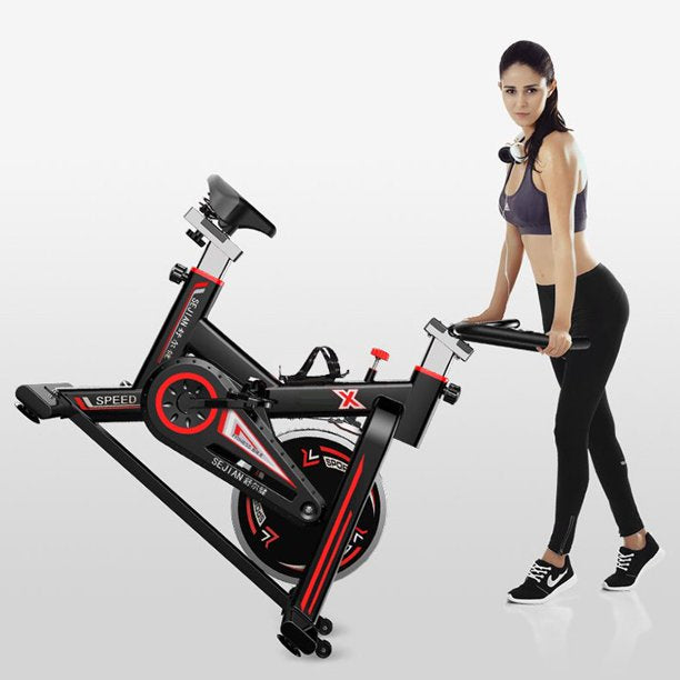 SUGIFT Exercise Bike Stationary Indoor Cycling Bike Heavy Duty Flywheel Bicycle for Home Cardio Workout, 240lb Capacity Cycling Bike