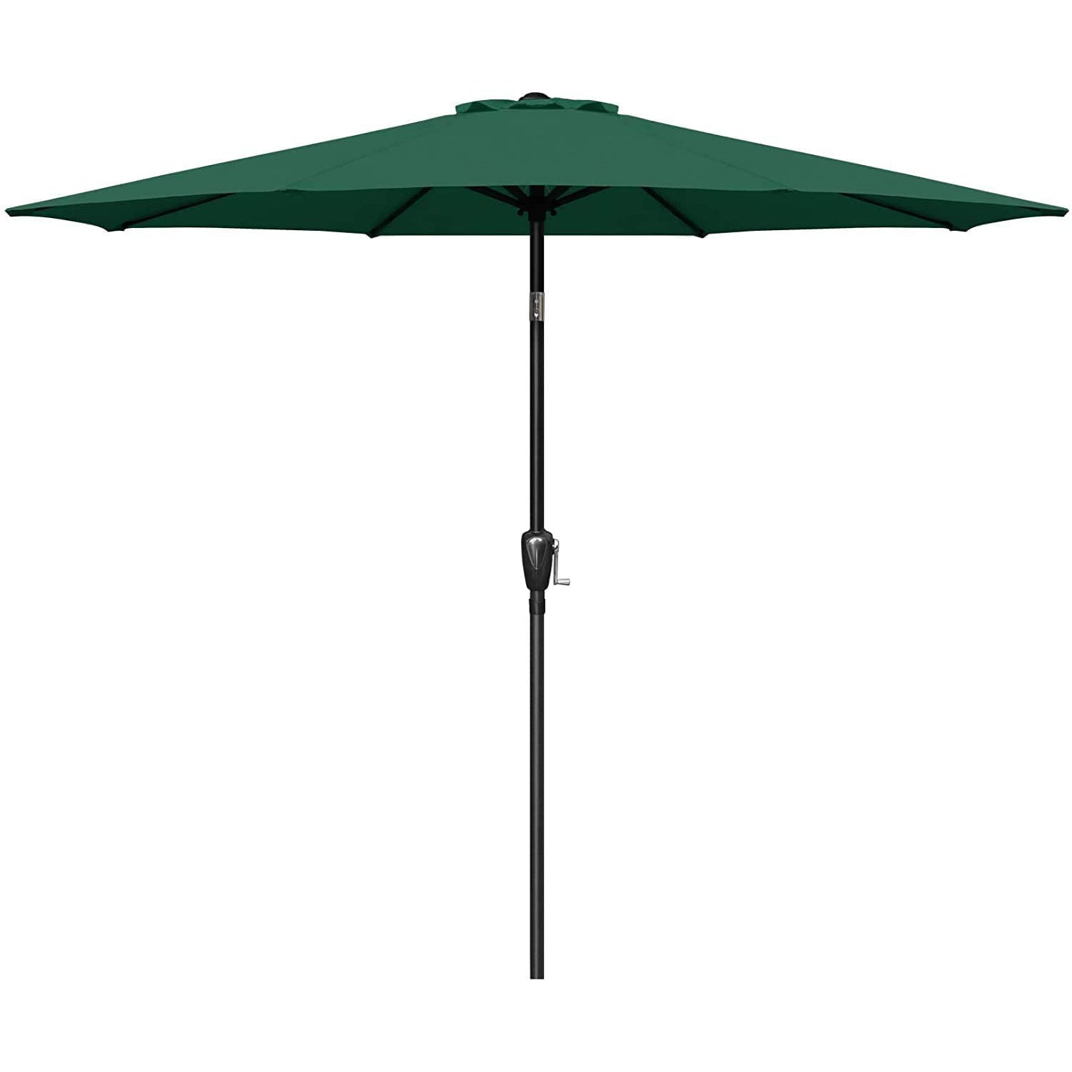 SUGIFT 9' Round Patio Umbrella Market Umbrella with Push Button Tilt-Green