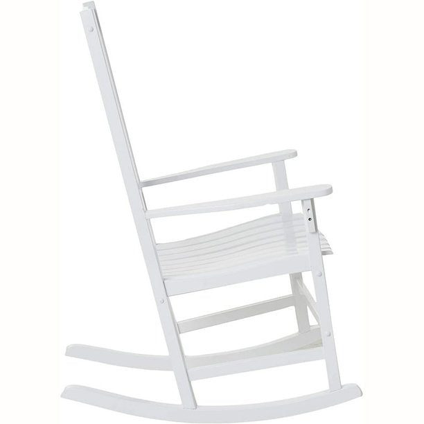 SUGIFT All-Weather Rocking Chair, Indoor Outdoor HDPE Porch Rocker w/ 300lb Weight Capacity - White