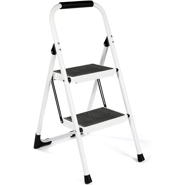 2 Step Stool Ergonomic Folding Step Stool Step Ladder with Wide Anti-Slip Pedal