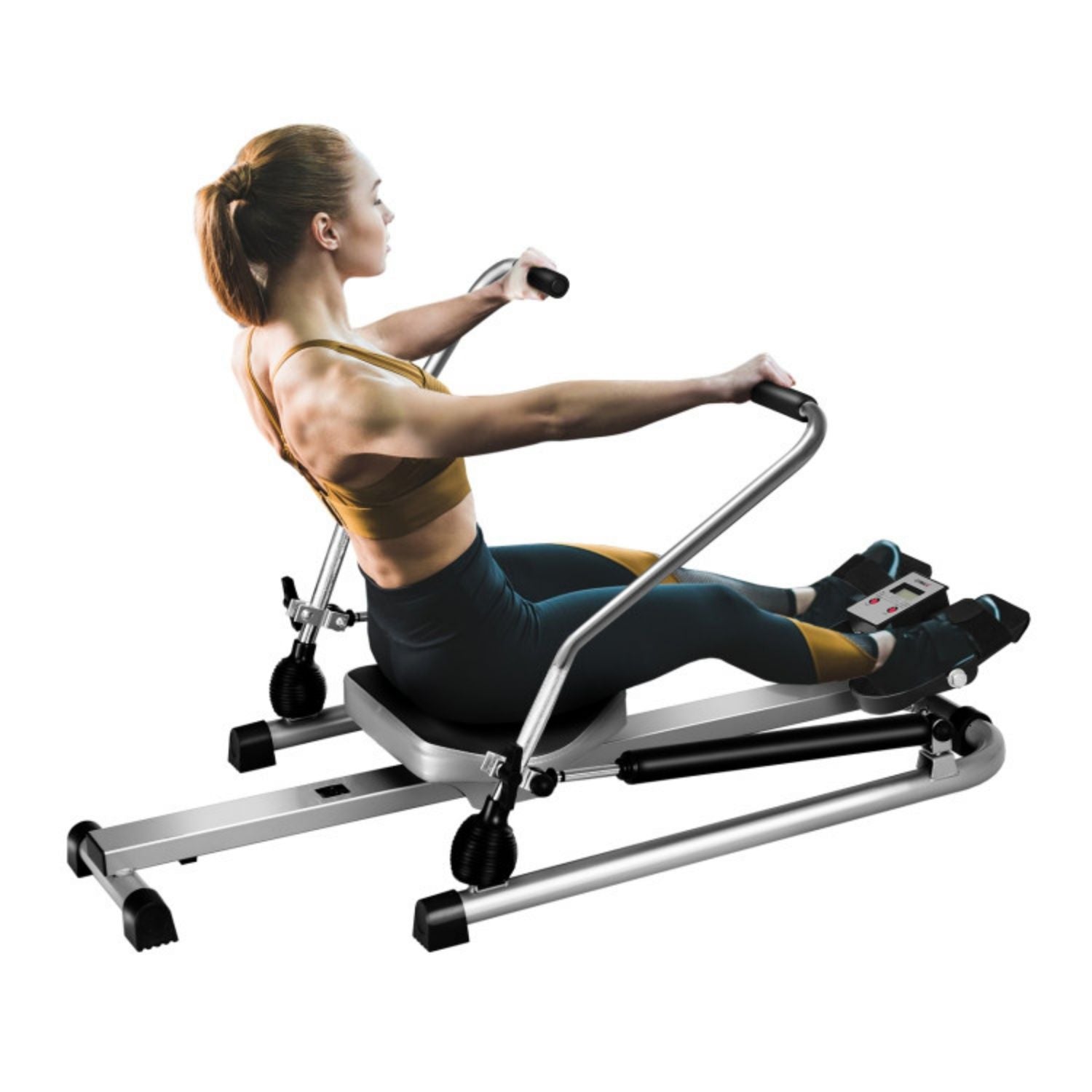 SUGIFT Exercise Adjustable Double Hydraulic Resistance Rowing Machine