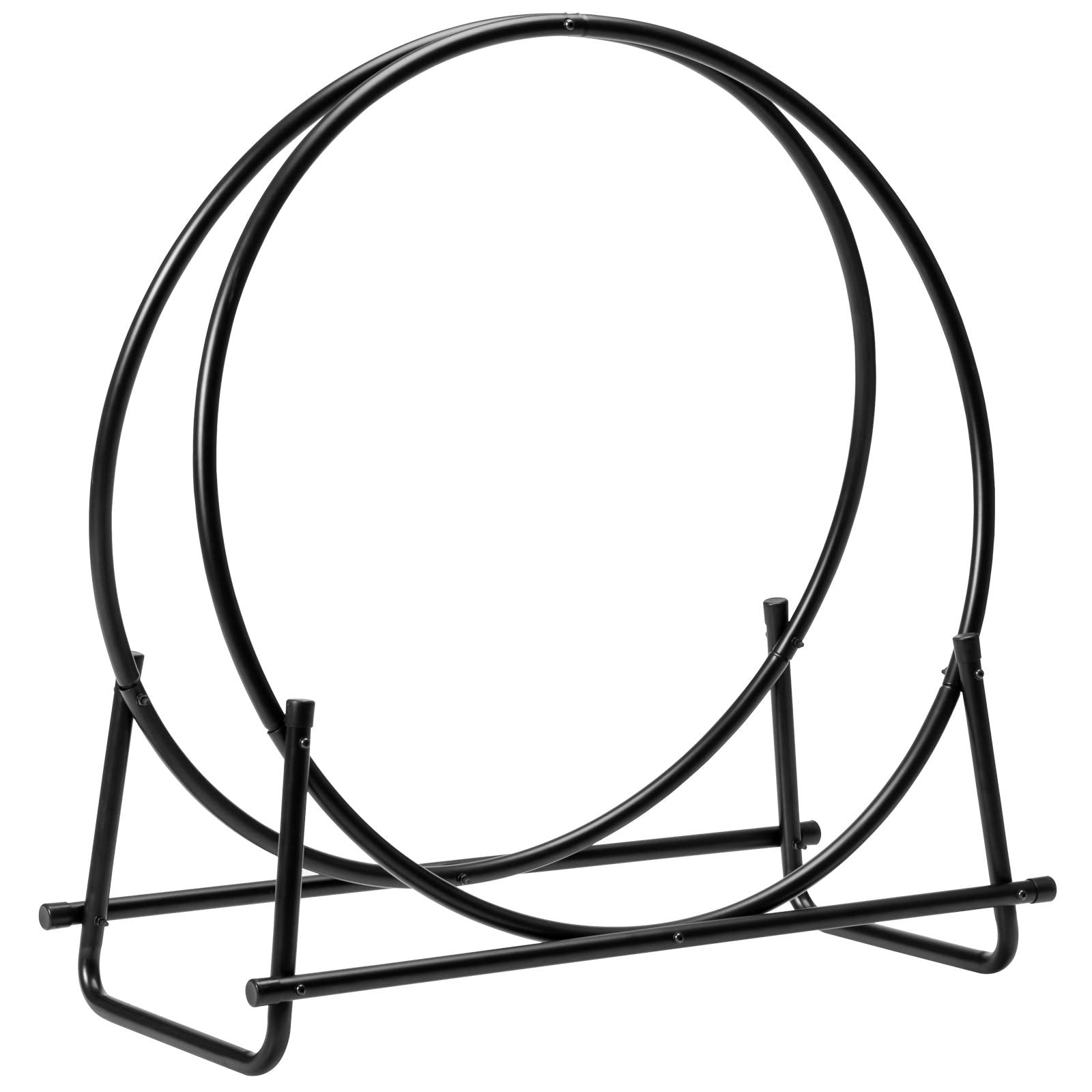 14 in. D X 30 in. W x 32.5 in. H Black Outdoor Firewood Rack with Heavy Duty Steel Construction