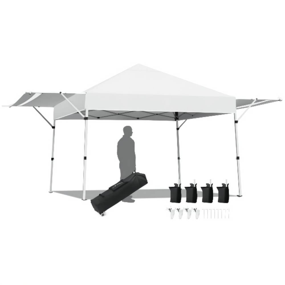 17 ft. x 10 ft. Foldable Pop Up Gazebo Canopy with Adjustable Instant Sun Shelter