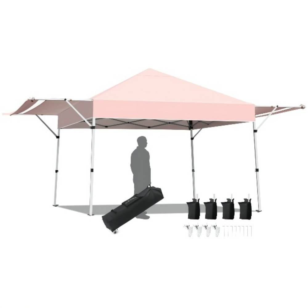 17 ft. x 10 ft. Foldable Pop Up Gazebo Canopy with Adjustable Instant Sun Shelter